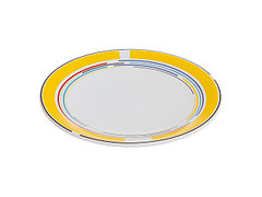 Тарелка десертная керамическая, 199 мм, круглая, серия Самсун, желтая полоска, PERFECTO LINEA (Супер цена!)