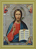 Алмазная мозаика на подрамнике 40х50 см. Икона Иисуса Христа, фото 2