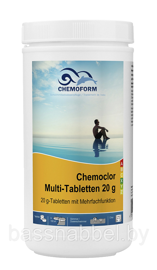 Химия для бассейна-НАБОР 1.1: Мульти-таблетки CHEMOFORM 20/200г 1кг & Альгицид жидкий PROPOOL, концентрат 1л - фото 2 - id-p182482342