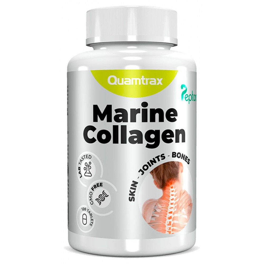 Для суставов и связок Quamtrax Nutrition Marine Collagen Peptan 120 таб - фото 1 - id-p182482379