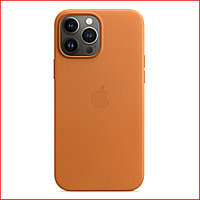 Чехол-накладка Apple iPhone 13 Pro Leather Case with MagSafe (golden brown)