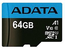 Карта памяти A-Data Premier AUSDX64GUICL10A1-RA1 microSDXC 64GB (с адаптером)