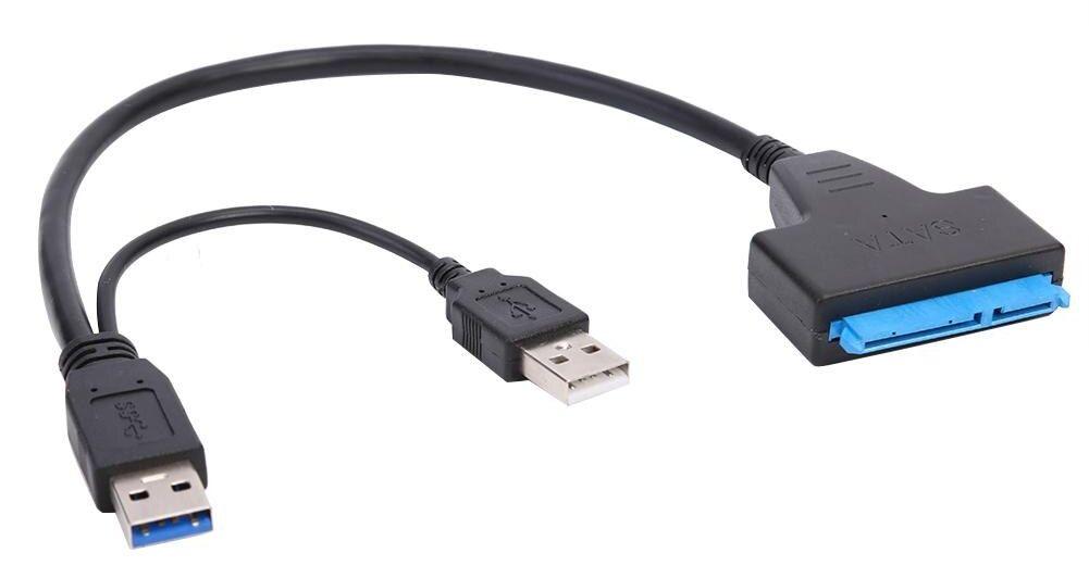 Адаптер - переходник - кабель SATA - USB3.0 - USB2.0 для жесткого диска SSD/HDD 2.5″/3.5″ с разъемом питания,, фото 1