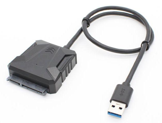 Адаптер - переходник - кабель SATA - USB3.0 для жесткого диска SSD/HDD 2.5″/3.5″ с разъемом питания, ver.02,