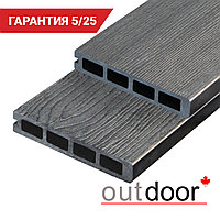 Террасная доска ДПК Outdoor 3D 150*25*4000 мм. завершающая STORM/OCEAN BLACK черная