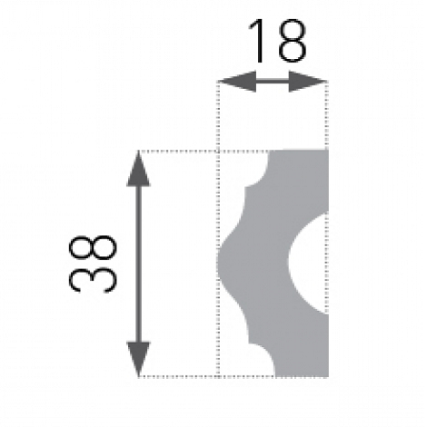 Соединительный декоративный элемент LE-18-01 MARBET (38x18 мм) - фото 2 - id-p182528446