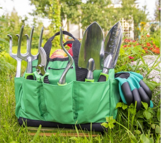 Набор садового инструмента ЧУДЕСНЫЙ САД "Садовод M" 6 предметов с прорезными ручками +перчатки +сумка