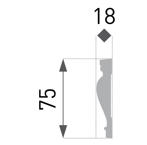 Потолочный плинтус B17 MARBET 75*18*2000мм - фото 2 - id-p182541849