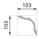 Потолочный плинтус B28 MARBET 103*103*2000мм, фото 2