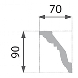 Потолочный плинтус B34 MARBET 90*70*2000мм, фото 2
