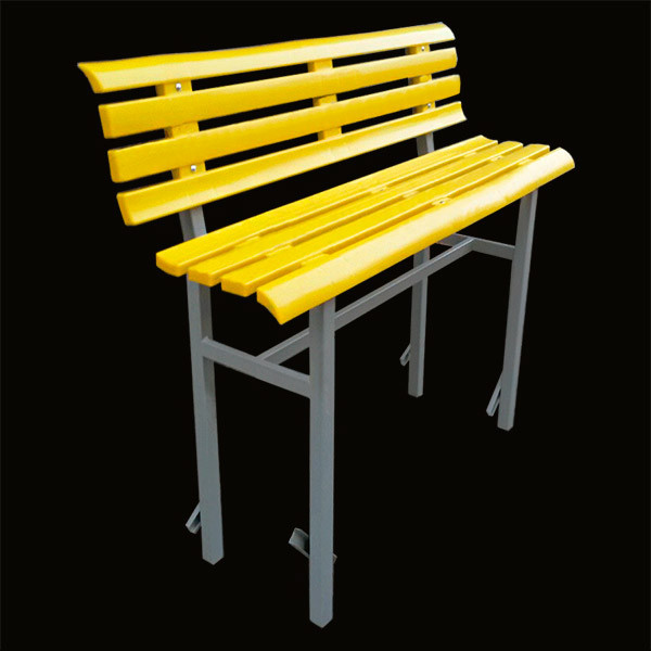 Скамья с пластиковым сиденьем со спинкой 1.5м - фото 1 - id-p182570477