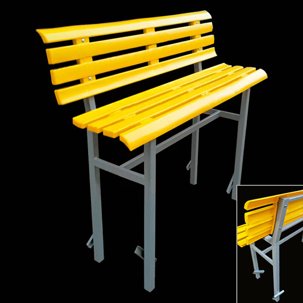 Скамья с пластиковым сиденьем со спинкой 1.5м - фото 3 - id-p182570477
