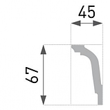 Потолочный плинтус E35 MARBET 67*45*2000мм, фото 2