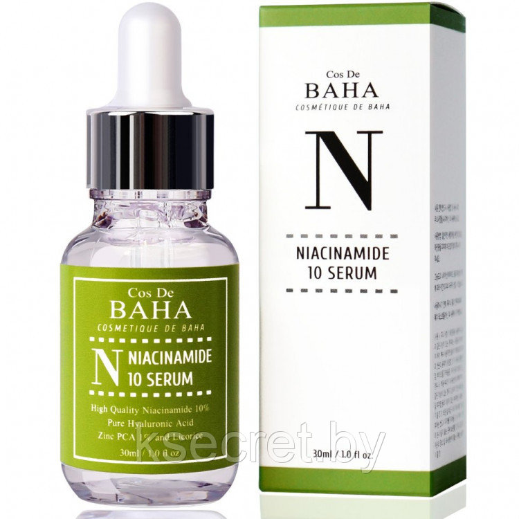 Противовоспалительная сыворотка для жирной кожи Cos De BAHA Niacinamide 10 Serum 30мл - фото 1 - id-p182581000