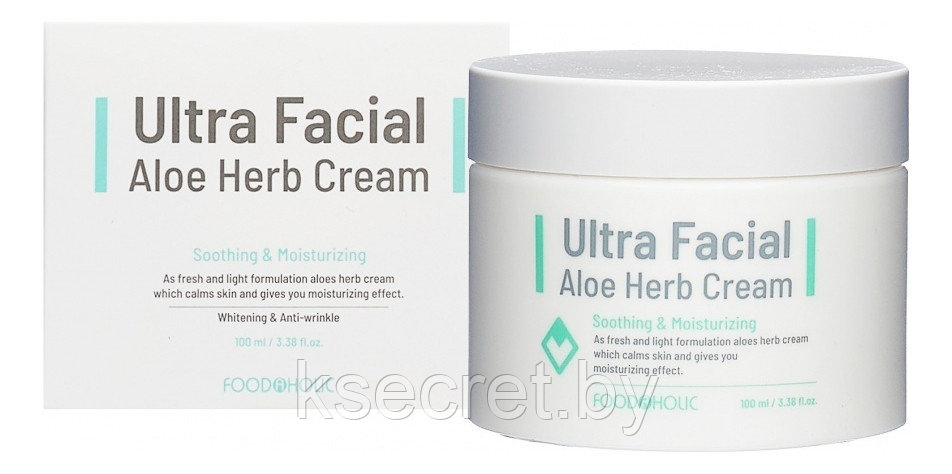 FOODAHOLIC Крем для лица с экстрактом алоэ вера Ultra Facial Aloe Herb Cream 100мл Подробнее: h - фото 2 - id-p182582006