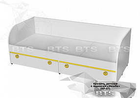 Кровать КР-01 Мамба (белый /лайм/желтый) фабрика БТС