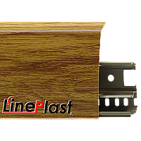 Плинтус ПВХ  с кабель-каналом  LS015 Афромозия Лайнпласт-85мм