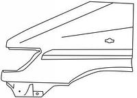 Крыло левое МЕРСЕДЕС СПРИНТЕР 208D с 1998г - 2001г (прямоугольно-овальное отверстие) *