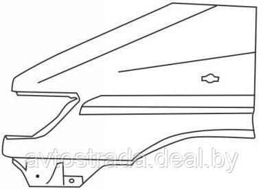 Крыло левое МЕРСЕДЕС СПРИНТЕР 208D с 1998г - 2001г (прямоугольно-овальное отверстие) * - фото 1 - id-p182585137