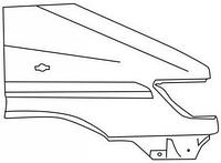 Крыло правое МЕРСЕДЕС СПРИНТЕР 208D с 1998г - 2001г (прямоугольно-овальное отверстие)