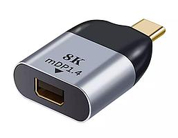 Адаптер - переходник USB3.1 Type-С - Mini DisplayPort 8K, mini, серебро 556137