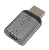 Адаптер - переходник HDMI - USB3.1 Type-С 4K, mini, серый 556147