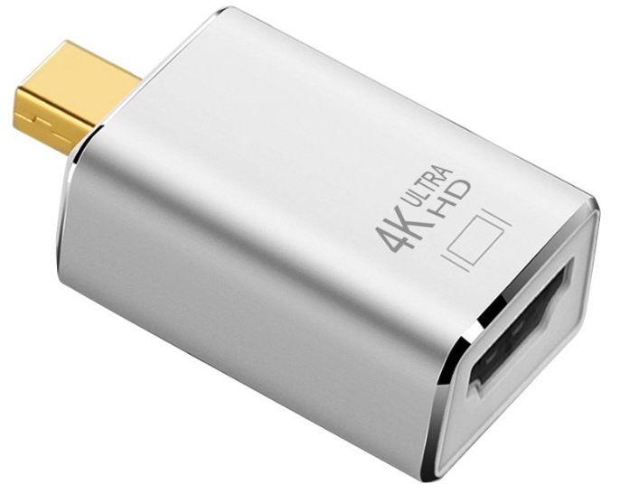 Адаптер - переходник Mini DisplayPort - HDMI 4K mini, серебро 556146