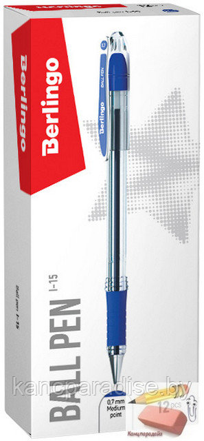 Ручка шариковая Berlingo I-15, 0,7 мм., синяя, арт.CBp_70012
