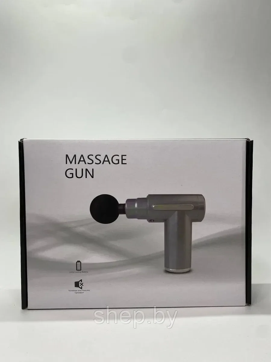 Перкуссионный массажер мышечный Massage Gun (массажный ударный пистолет) Цвет: черный,серый,красный,зеленый - фото 5 - id-p182596798