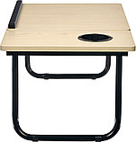 Стол складной с подъёмной крышкой и подстаканником «ВИТА», 55x32x25см, мдф, металл, св.дерево, черный, фото 9