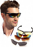 Очки спортивные солнцезащитные с 5 сменными линзами в чехле, красные, фото 7