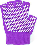 Перчатки противоскользящие для занятий йогой, фиолетовые, фото 3