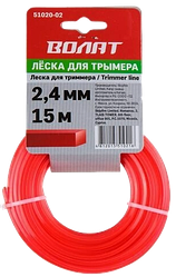 Леска для триммера Ø2,4 мм*15 м сечение квадрат Волат (51020-02)