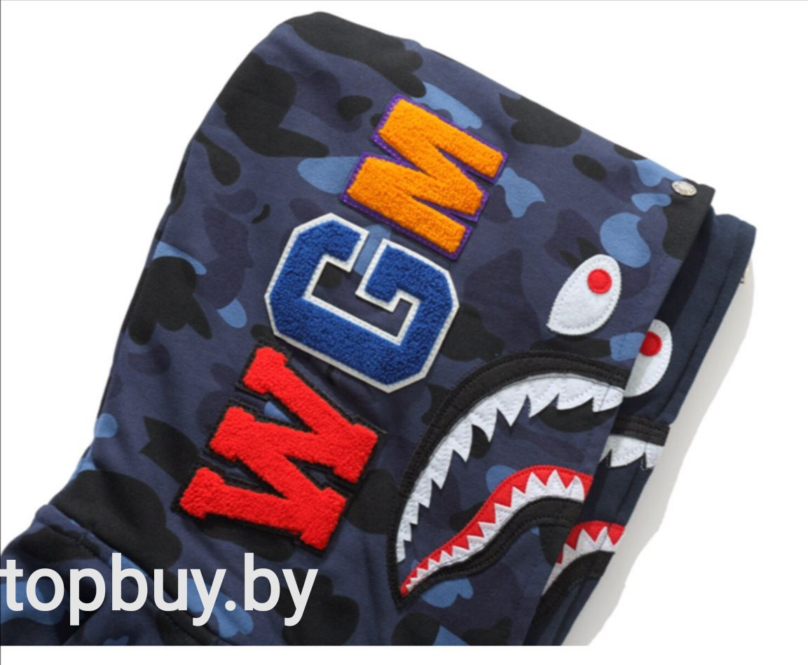 Худи BAPE, Undefeated Double Shark Full Zip. - фото 6 - id-p182613061