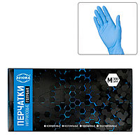Перчатки нитриловые голубые 50пар (100 штук) р-р M, AVIORA
