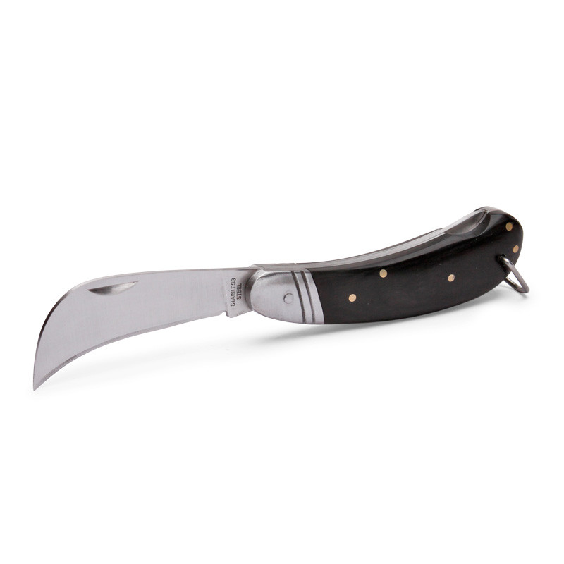 НМ-06: Нож монтерский большой складной с изогнутым лезвием и фиксатором