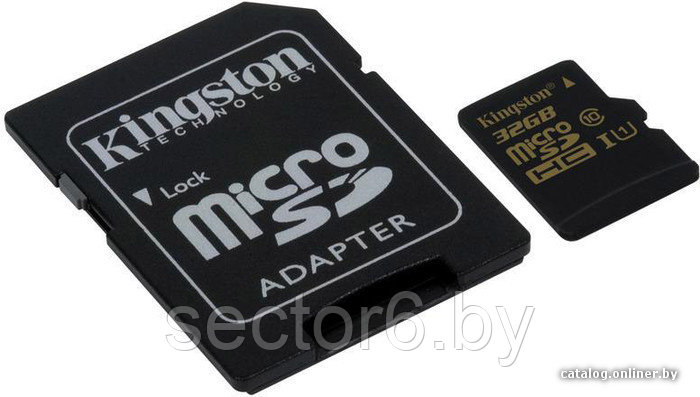 Карта памяти Kingston microSDHC UHS-I (Class 10) 32GB + SD адаптер (SDCA10/32GB) - фото 2 - id-p182676706