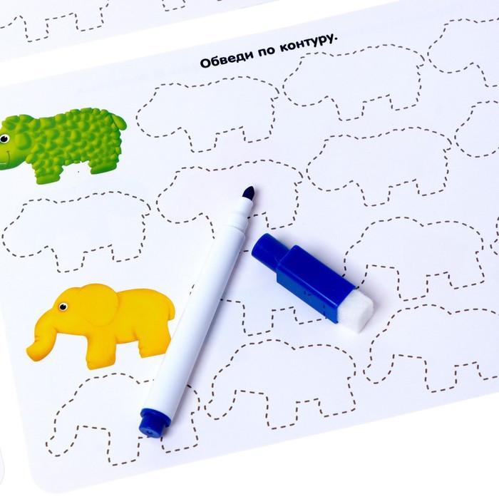 Развивающий набор «Умные зверята», сортер, задания на карточках, маркер - фото 5 - id-p180502943