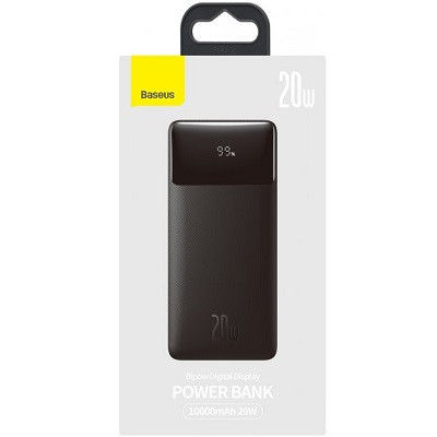 Внешний аккумулятор Baseus PPDML-M01 Bipow Digital Display Power bank 20000mAh 20W черный - фото 9 - id-p182678378