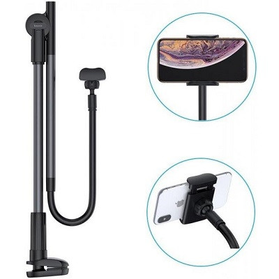 Держатель для смартфона на гибкой стойке Baseus Unlimited Adjustment Lazy Phone Holder (SULR-0G) серый - фото 3 - id-p182678382