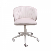 Кресло AV 308, поворотное, бледно-сиреневый бархат H-31/белый пластик