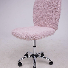 Кресло поворотное FLUFFY, искусственный мех, нежно-розовый, фото 2
