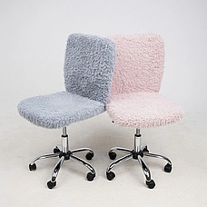 Кресло поворотное FLUFFY, искусственный мех, нежно-розовый, фото 3