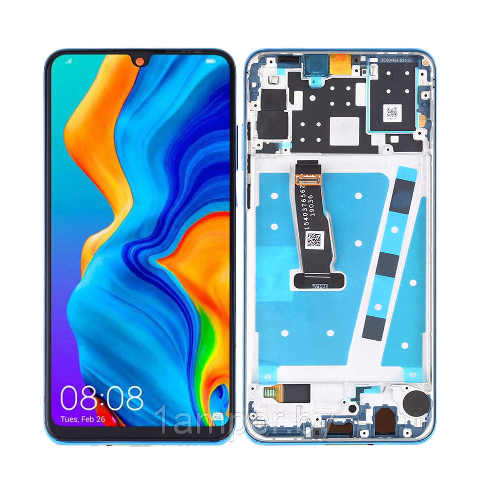 Дисплей Original для Huawei P30Lite В сборе с тачскрином. С рамкой. Для версии 24 MPx Синий