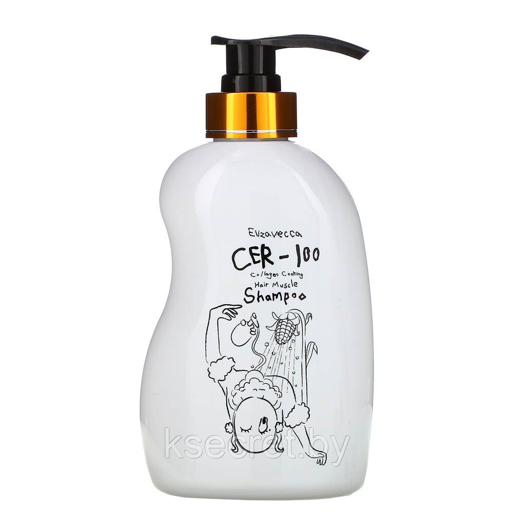 Шампунь для волос Elizavecca с коллагеном CER-100 Collagen Coating Hair Muscle Shampoo 500 мл - фото 3 - id-p182714423