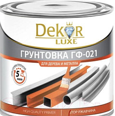 Грунтовка ГФ-021 DEKOR белая 0.8 кг.