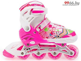 Роликовые коньки Sxride YXSKB04 р.31-34 розовые детские ролики раздвижные спортивные для девочек