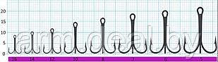 Крючок тройной SWD "SCORPION" TREBLE №16BLN (30шт.)
