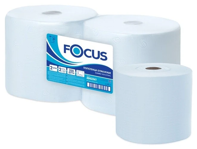 Бумажные полотенца Focus индустриальные 2-х слойные 33х35 см (работаем только с юр. лицами)