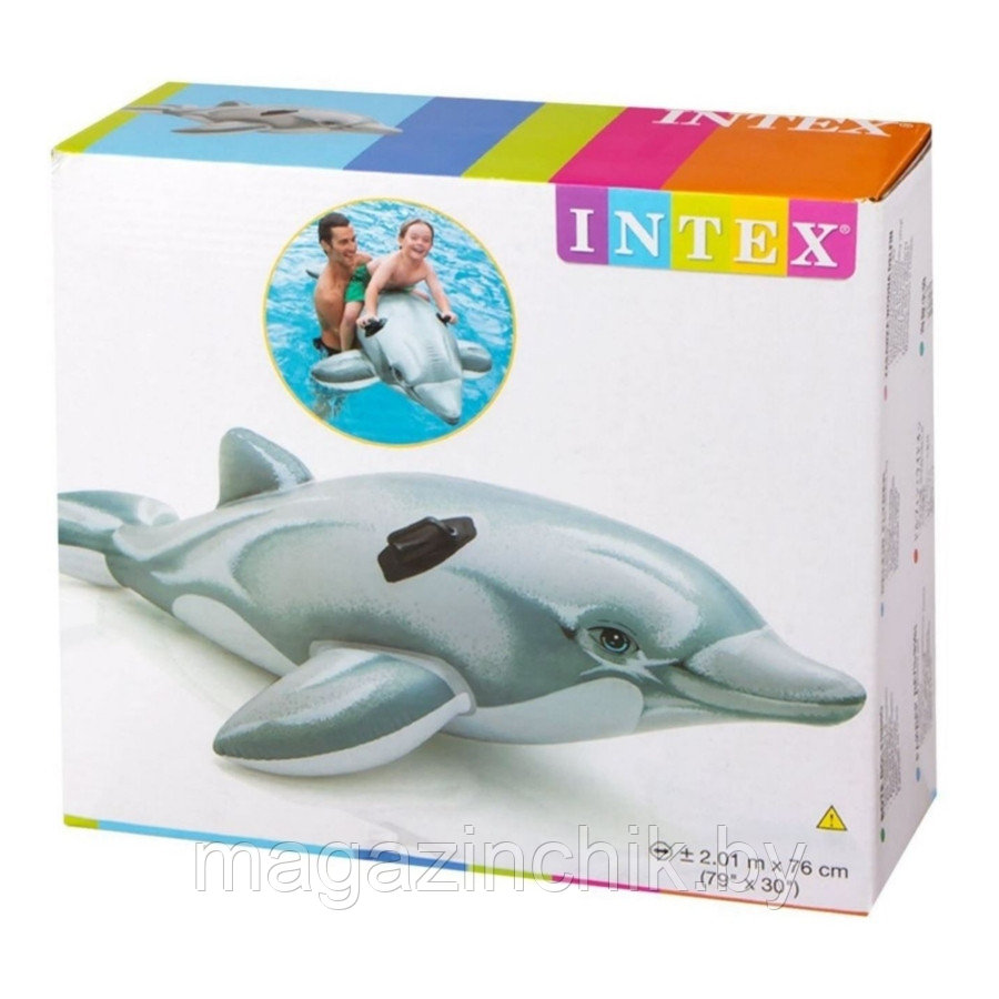 Intex 58535 Надувной плот наездник детский Дельфин 175х66 см, Интекс купить в Минске